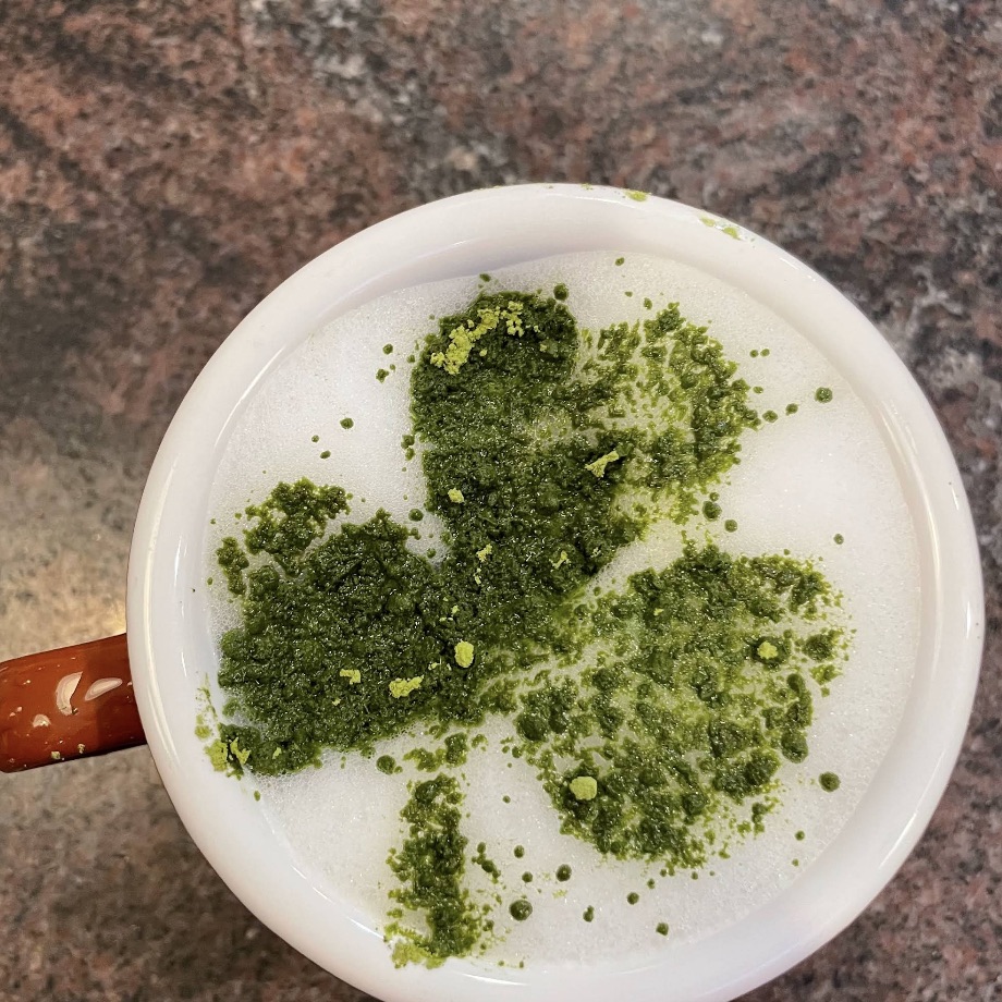 Matcha drink at Si Si Caffe